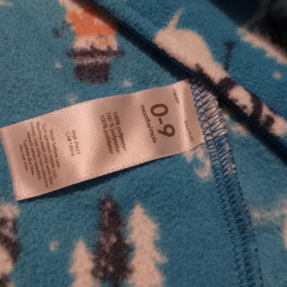 4 for $10 Carter's Blue Snowman Zip Up Fleece Sleepsack 0-9M - Picture 4 of 4